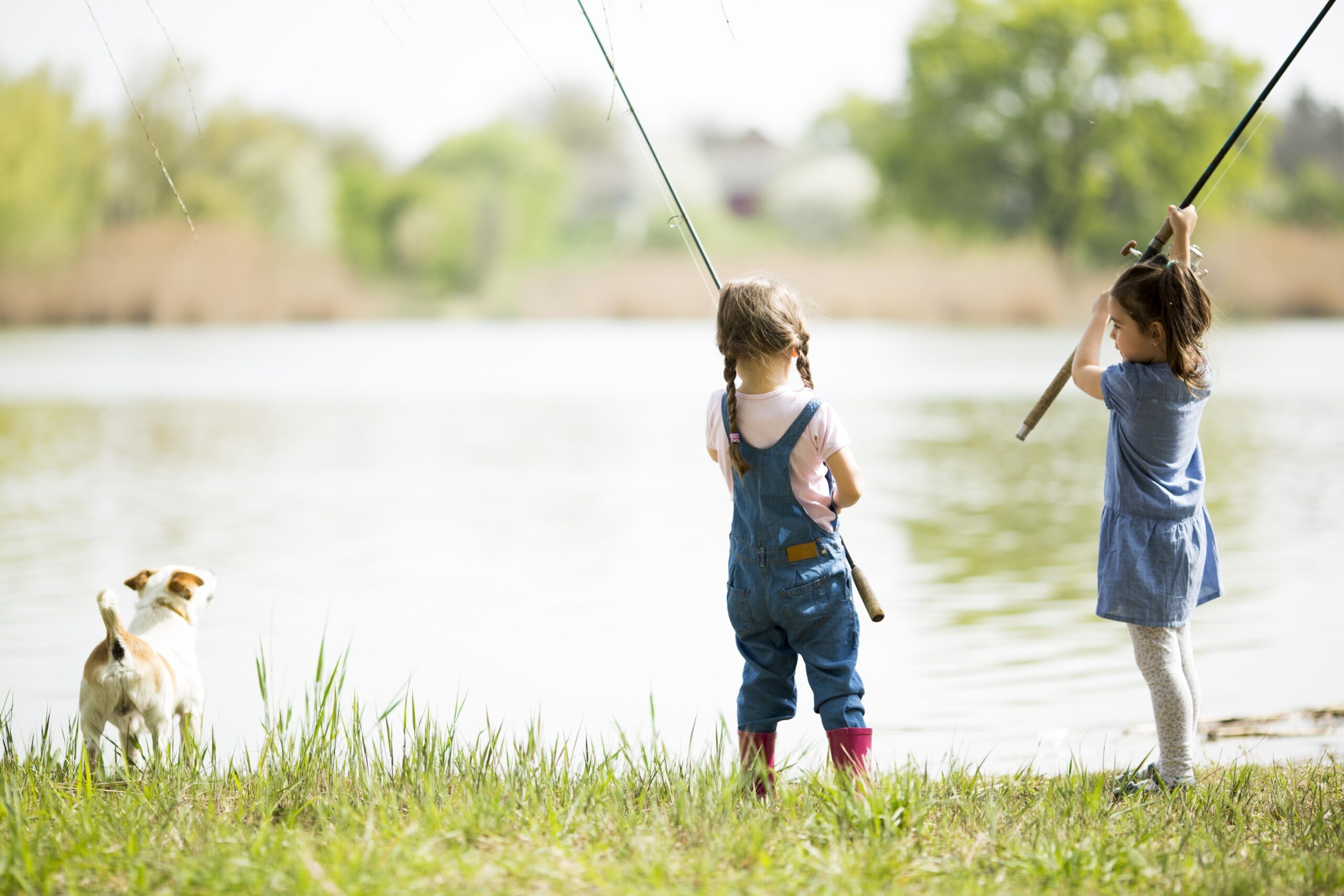 little girl fishing
