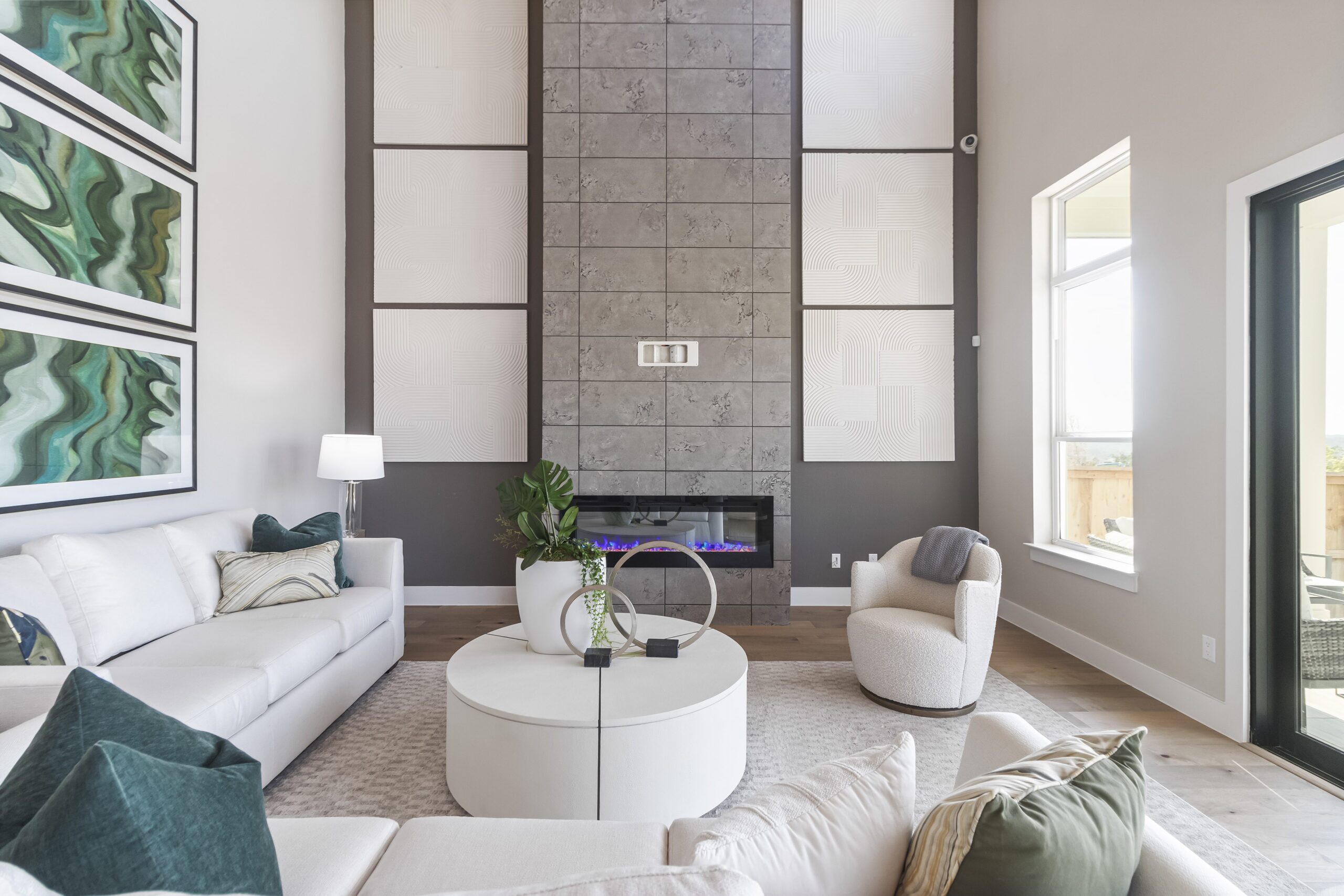gfo home living room at Crescent Bluff community