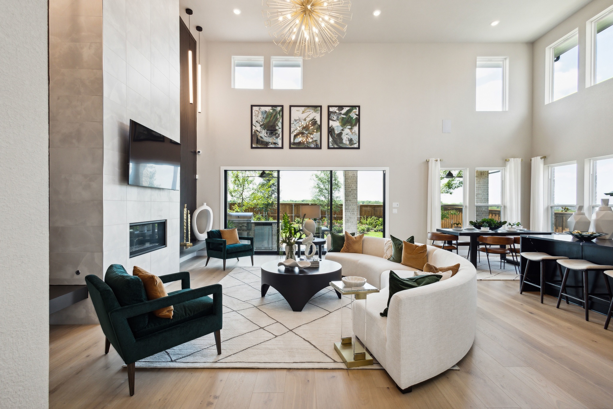 gfo homes living room in walsh planned community