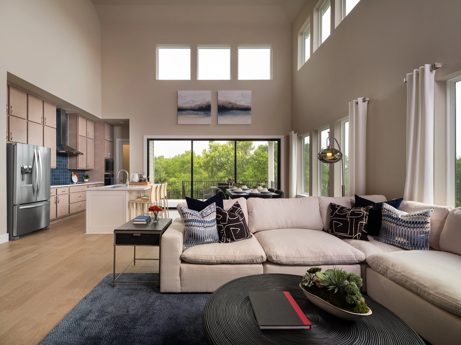 Whisper Valley Wilson Model Home, living, dining, kitchen