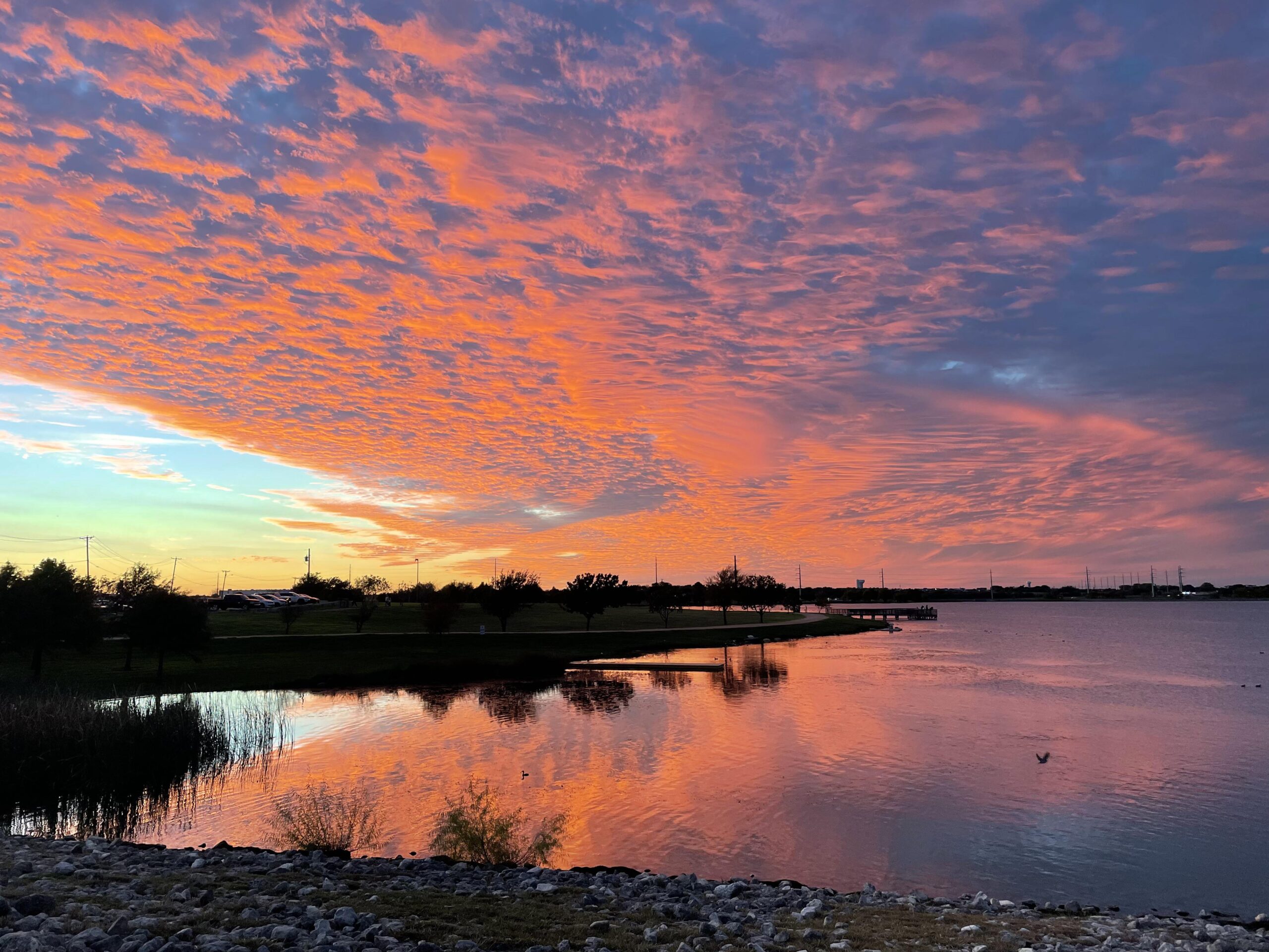 Sunset on Lake Pflugerville near Encalve at Cele New Home Community