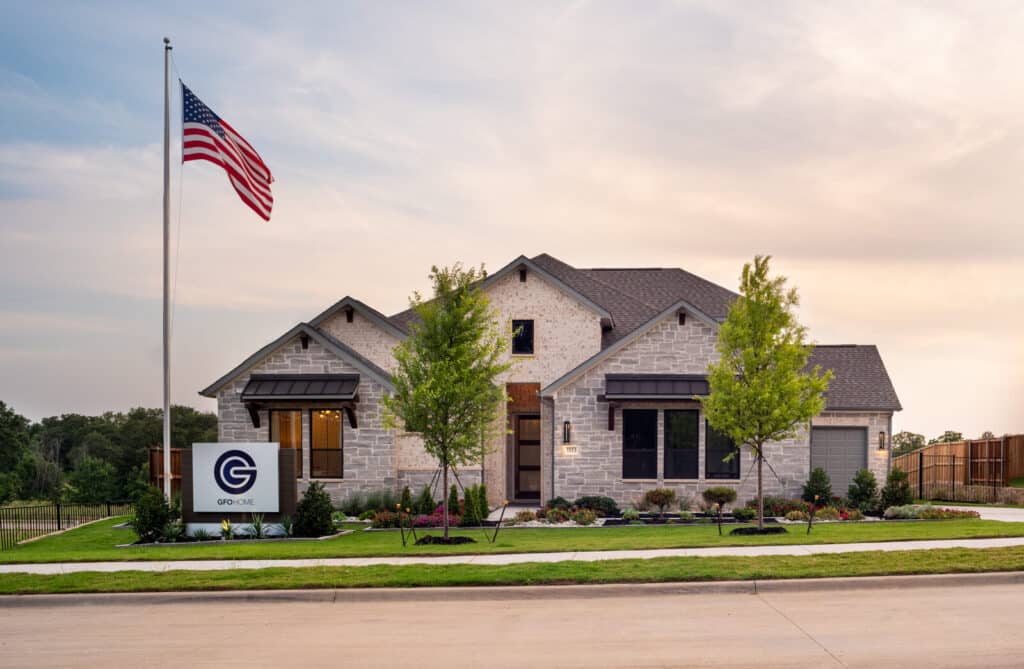gfo home exterior at oaks preserve community