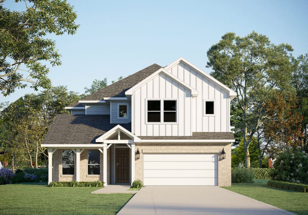 Harding Rendering Image, Elevation D, luxury 2-story home, Austin Texas