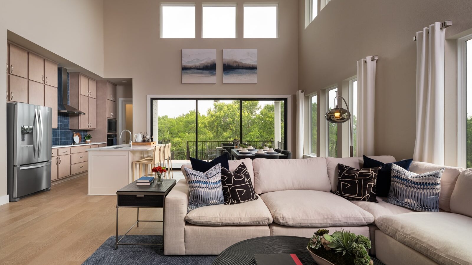 Whisper Valley Wilson Model Home, living, dining, kitchen